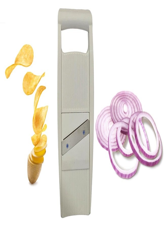 Ervio Vegetable Slicer with Stainless Steel Blades | 6-in-1 Multi-Purpose Kitchen Cutter & Chopper | Adjustable Thickness Slicer, Rust-Free, Easy to Clean Vegetable Dicer & Grater Tool (Silver) - Image 4